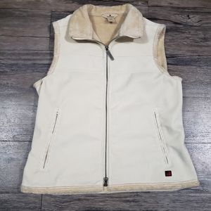 Woolrich Moccasin Corduroy Fleece Vest Size M Womens Neutral Full Zip Vest 18504
